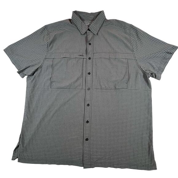 GameGuard Gunmetal Tekcheck 1041 Vented Fishing Green/Black Plaid Shirt Men 3XL - Picture 1 of 6